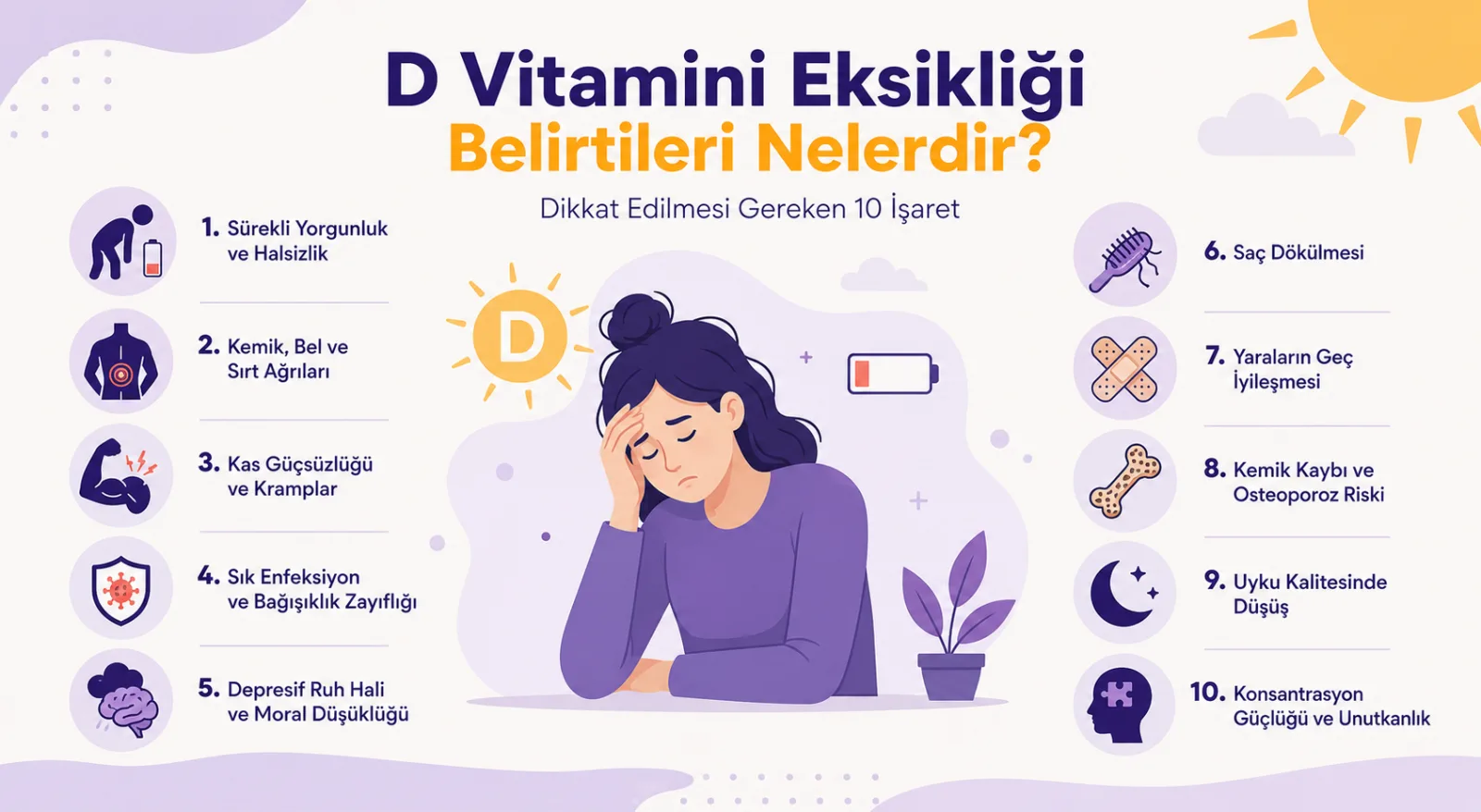 D Vitamini Eksikliği Belirtileri Nelerdir? Dikkat Edilmesi Gereken 10 İşaret